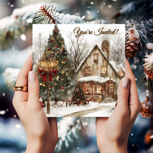 Vintages Holiday House Party Einladung