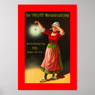 Vintages Holländer-Mädchen Strom-Holländer-Philips Poster