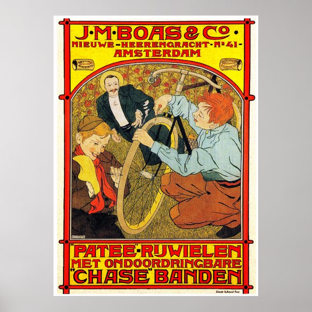 Vintages holländisches Fahrradposter drucken Poster (Vorne)