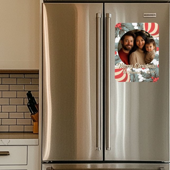 Vintages Holly Christmas Foto Magnet (Von Creator hochgeladen)