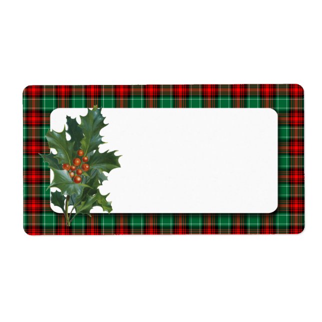 Vintages Holly Red Green Kariert Blank Holiday Lab (Vorne)