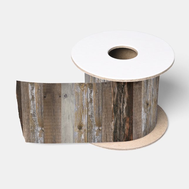 Vintages Holz aus Holz Satinband (Spule)