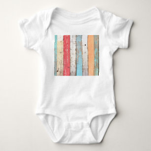 Vintages Holz: mehrfarbige Cracked Texture. Baby Strampler