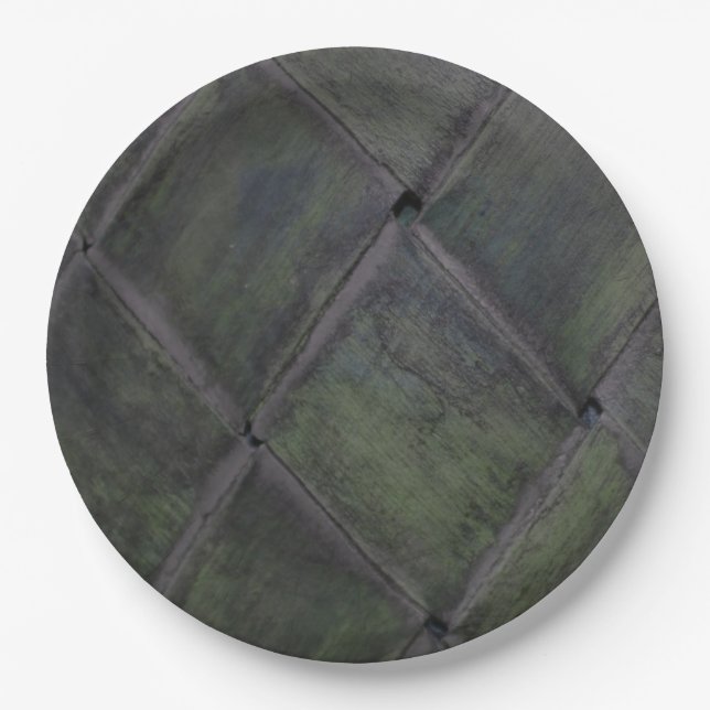 Vintages Holz Pappteller (Vorderseite)