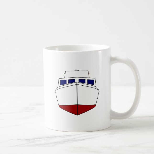 Vintages hölzernes Fischerboot - Kajütboot Kaffeetasse (Rechts)
