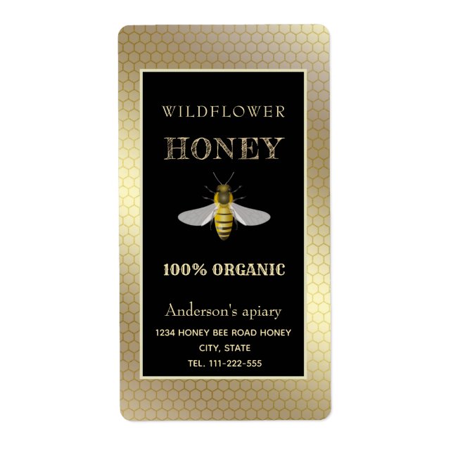 Vintages Honigglas aus rustikalem Gold (Vorne)