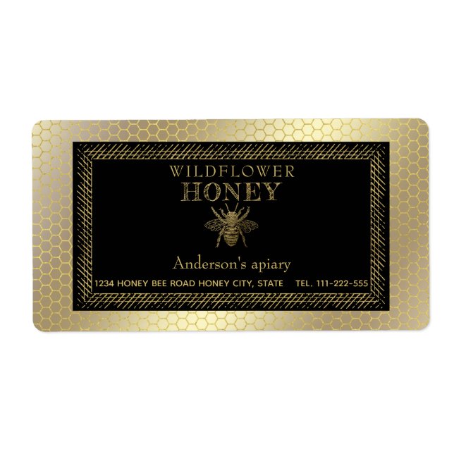 Vintages Honigglas aus rustikalem Gold (Vorne)