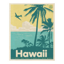 Vintages Honolulu Aviation Travel Poster