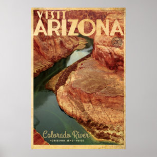 Vintages Horseshoe Bend Travel Poster