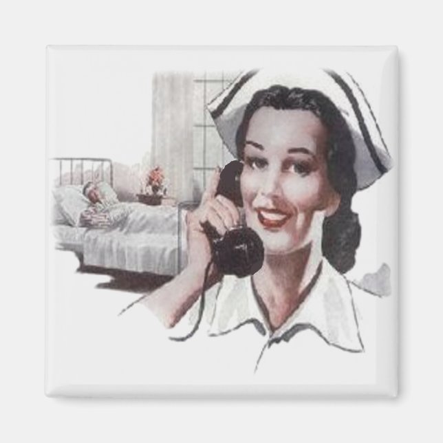 Vintages Hospital Ward Nury telefonisch Magnet (Vorne)