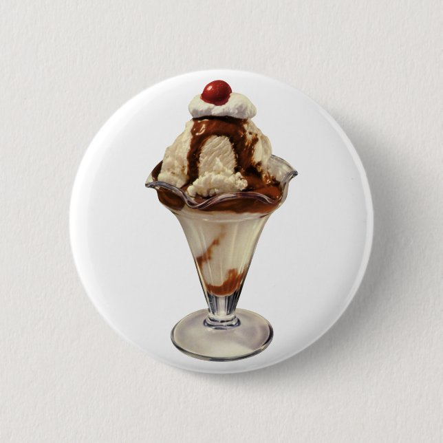 Vintages Hot Fudge Ice Button (Vorderseite)