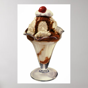 Vintages Hot Fudge Ice Poster