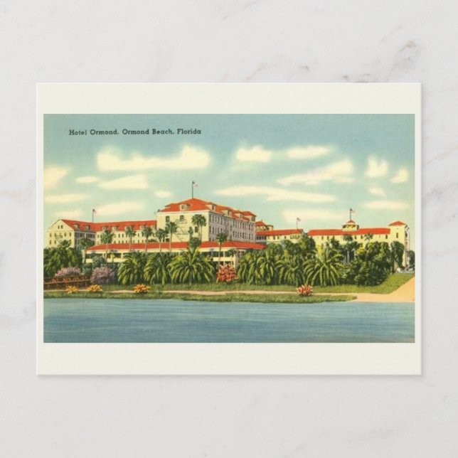 Vintages Hotel Ormond Florida Beach Postkarte (Vorderseite)