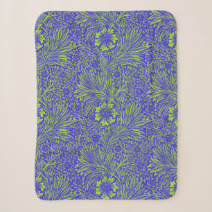 Vintages hübsches blaues Linden-Blumenmuster Sherpadecke