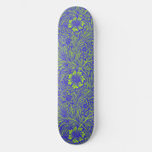 Vintages hübsches blaues Linden-Blumenmuster Skateboard