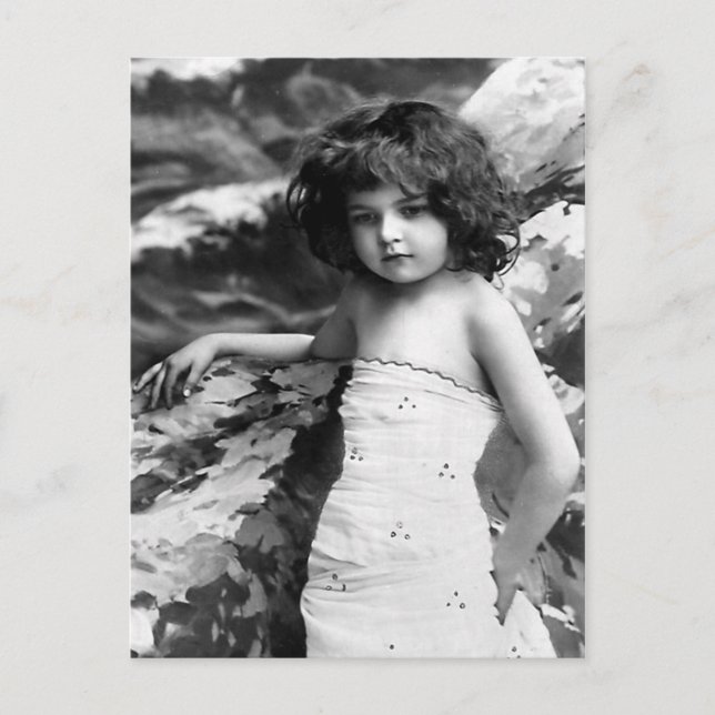 Vintages "Hübsches kleines Mädchen" Postkarte (Vorderseite)
