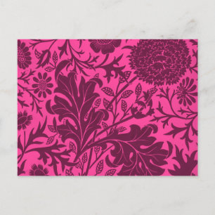 Vintages hübsches Rosa und Maronblütenmuster Postkarte