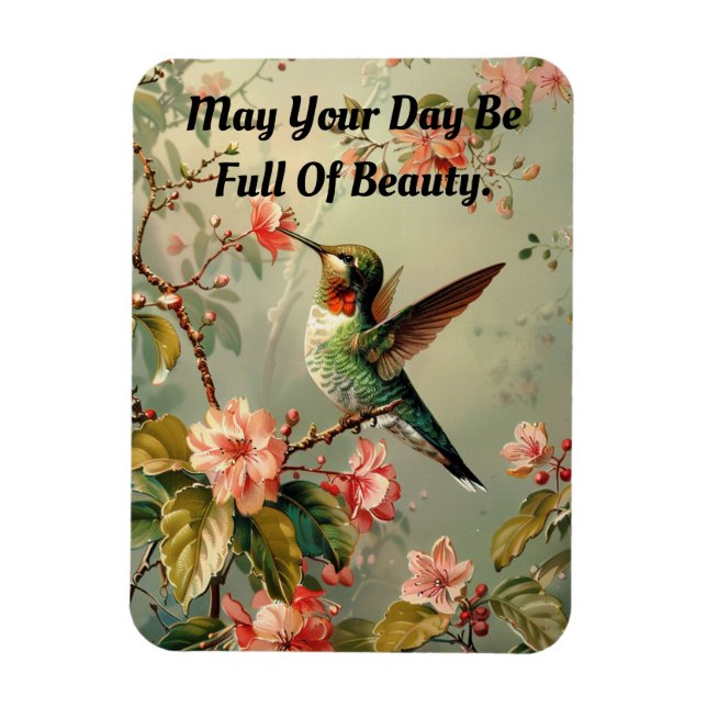 Vintages Hummingbird Flexible Foto Magnet (Vertikal)