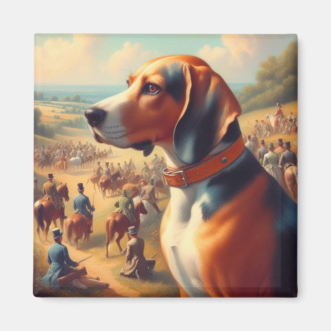 Vintages Hundbild Magnet (Vorne)
