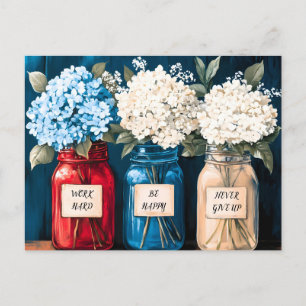 Vintages Hydrangea-Trio Feiertagspostkarte