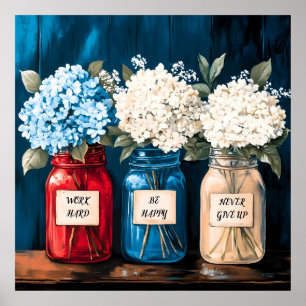 Vintages Hydrangea-Trio Poster