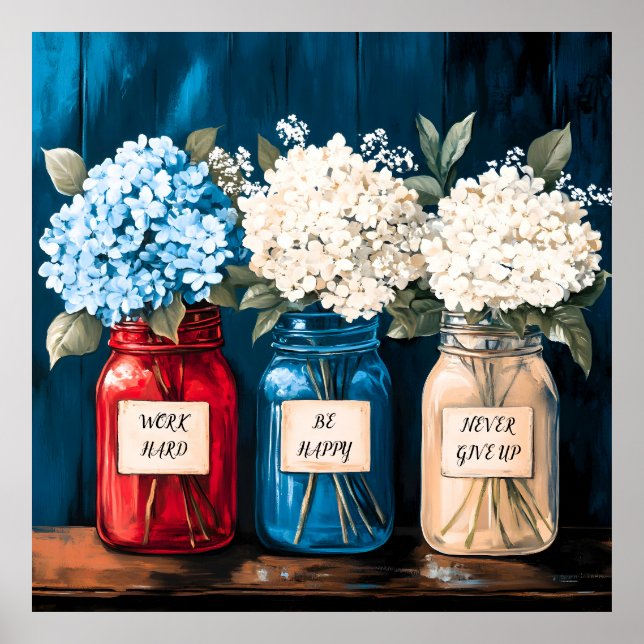 Vintages Hydrangea-Trio Poster (Vorne)