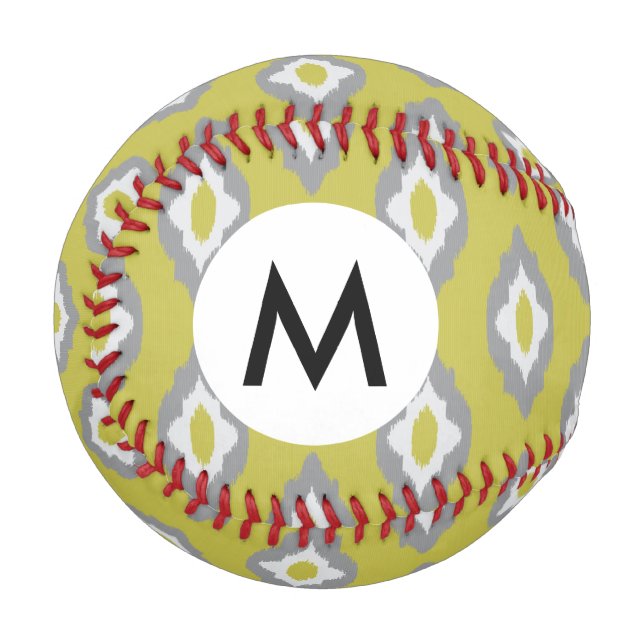Vintages Ikat-Muster Baseball (Vorderseite Links)
