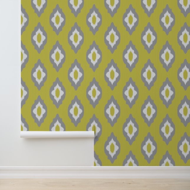 Vintages Ikat-Muster Tapete (Anwendung)