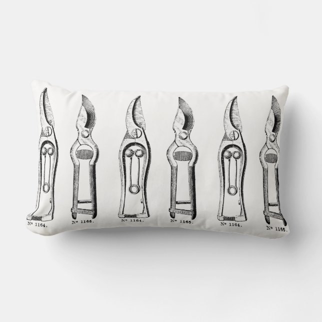 VINTAGES ILLUSTRATION Gartenarbeit-Werkzeug Lendenkissen (Vorderseite)