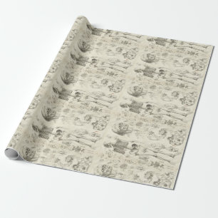 Vintages Illustrationspapier Geschenkpapier