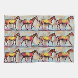 Vintages Illustriertes Pferd Handtuch