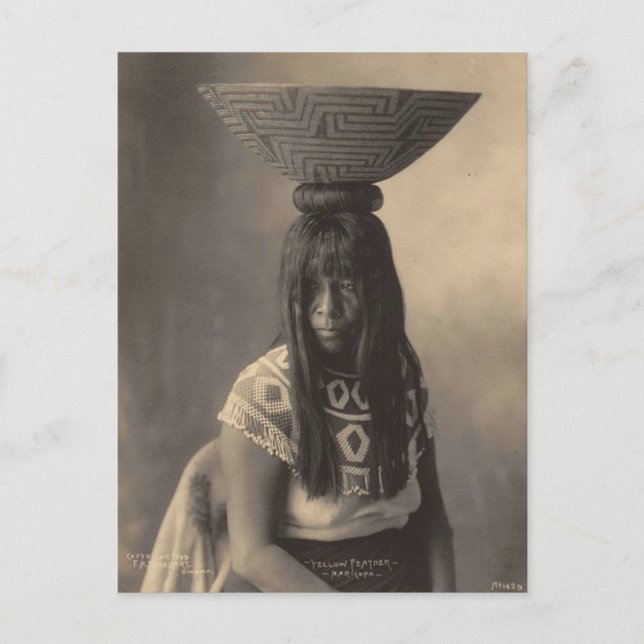 Vintages Indian: Gelbe Feder, Maricopa - Postkarte (Vorderseite)