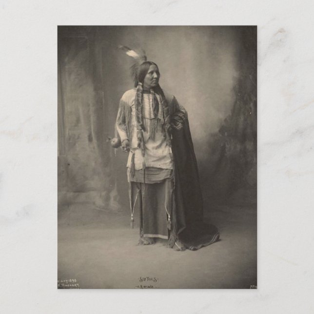 Vintages Indian: Sechs Zehen, Kiowa - Postkarte (Vorderseite)