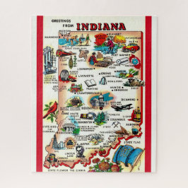 Vintages Indiana 16x20 Karte Puzzle