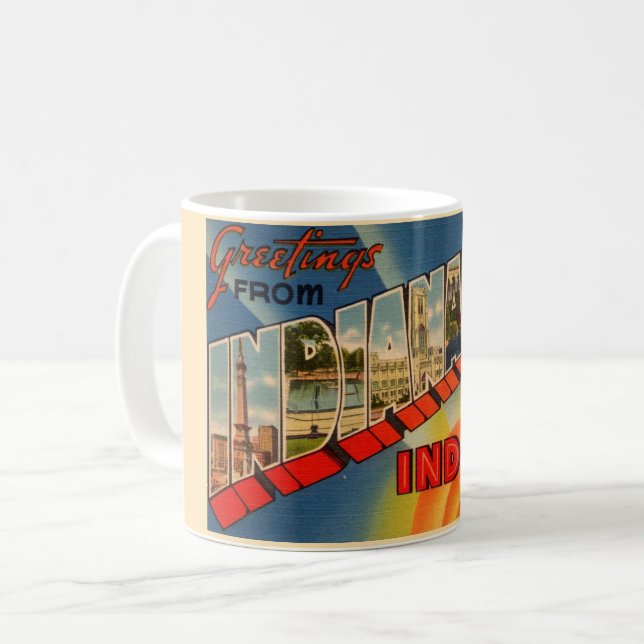 Vintages Indianapolis, IN Tasse (Vorderseite Links)