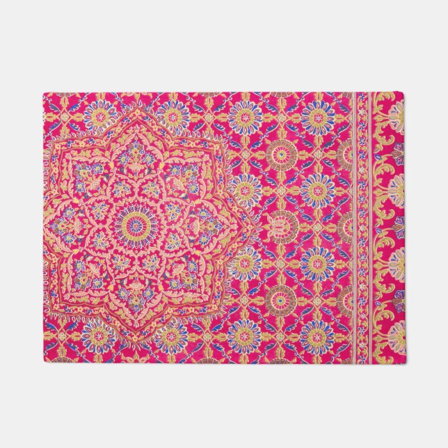 Vintages Indianerstickermuster Fußmatte (Vorderseite)