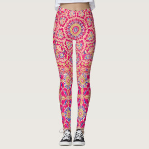 Vintages Indianerstickermuster Leggings