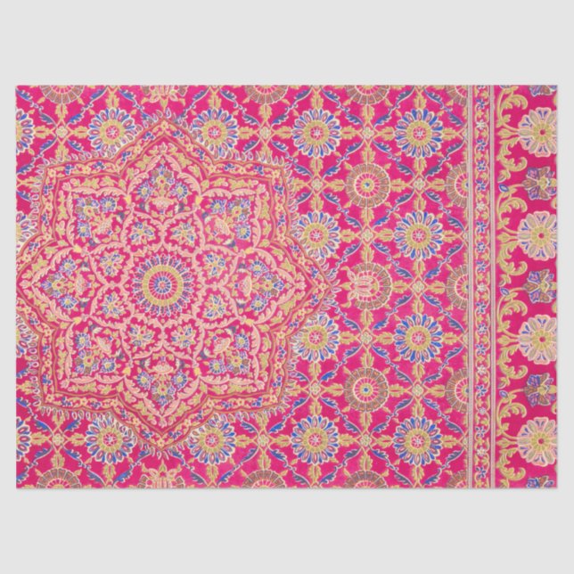 Vintages Indianerstickermuster Seidenpapier (Vorderseite)