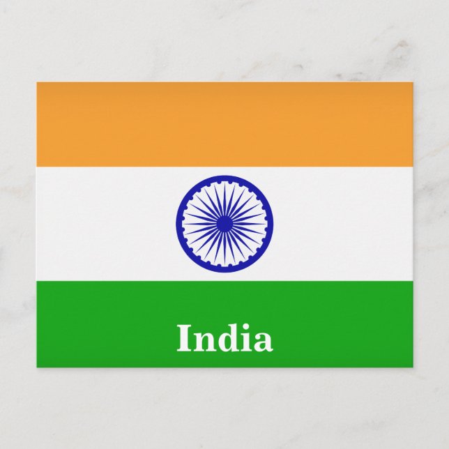 Vintages Indien Flaggenreisen Tourismus Postkarte (Vorderseite)