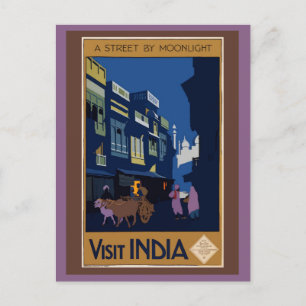 Vintages Indien Retro-Reisen Tourismus Postkarte