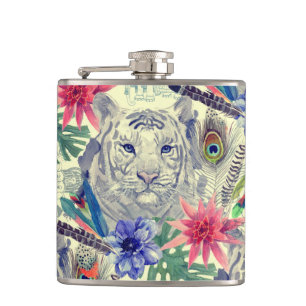 Vintages indisches Art-Tiger-Muster Flachmann