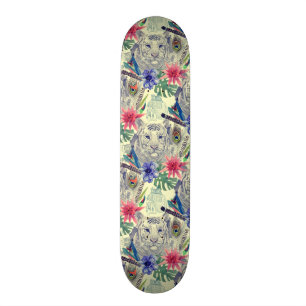Vintages indisches Art-Tiger-Muster Skateboard