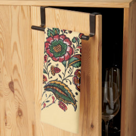 Vintages indisches Cotton Chintz Fabric Geschirrtuch