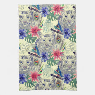 Vintages indisches Tigermuster Handtuch