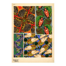 Vintages Insektenmuster im Jugendstil