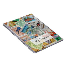 Vintages Insel-Briefmarken-Reise-Notizbuch Notizblock