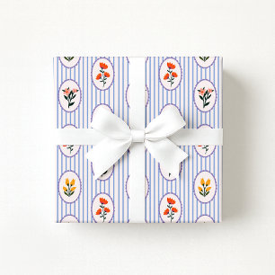 Vintages Inspiriertes, florales Streifenpapier Geschenkpapier