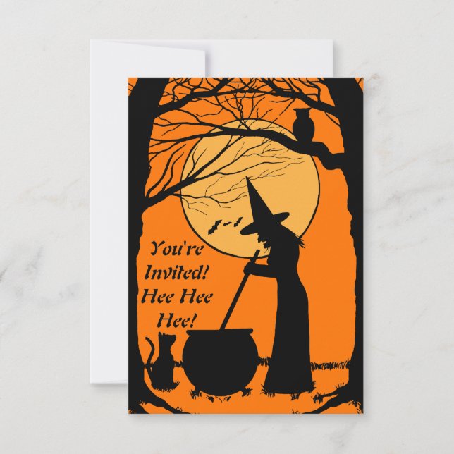 Vintages Inspiriertes Halloween-Party Einladung (Vorderseite)