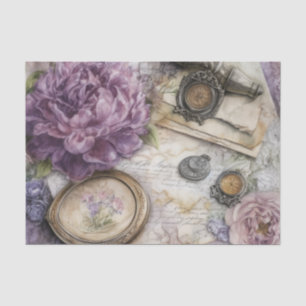 Vintages Inspiriertes Lavendelknotenpapier Seidenpapier