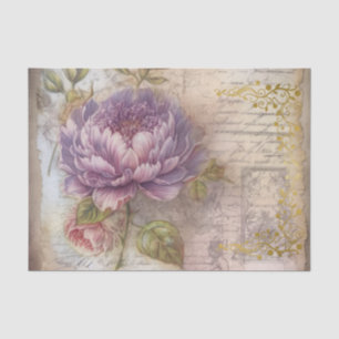 Vintages Inspiriertes Lavendelknotenpapier Seidenpapier